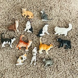 Miniature Cat Animal Figures - Set of 13